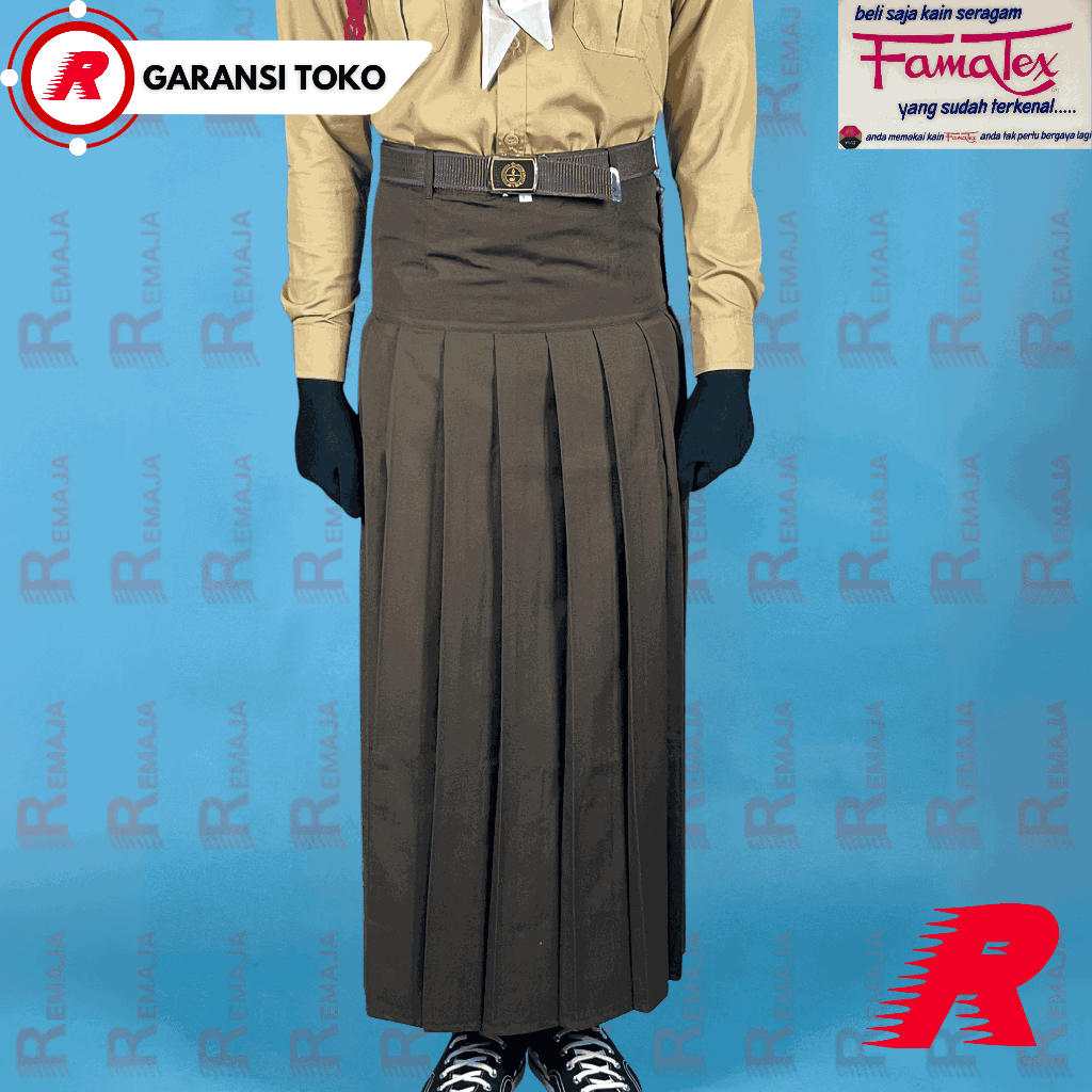 Rok Pramuka Rempel Seragam Sekolah Pramuka Rok Rempel Coklat Panjang Rok SMP Pramuka Rok SMA Cokelat