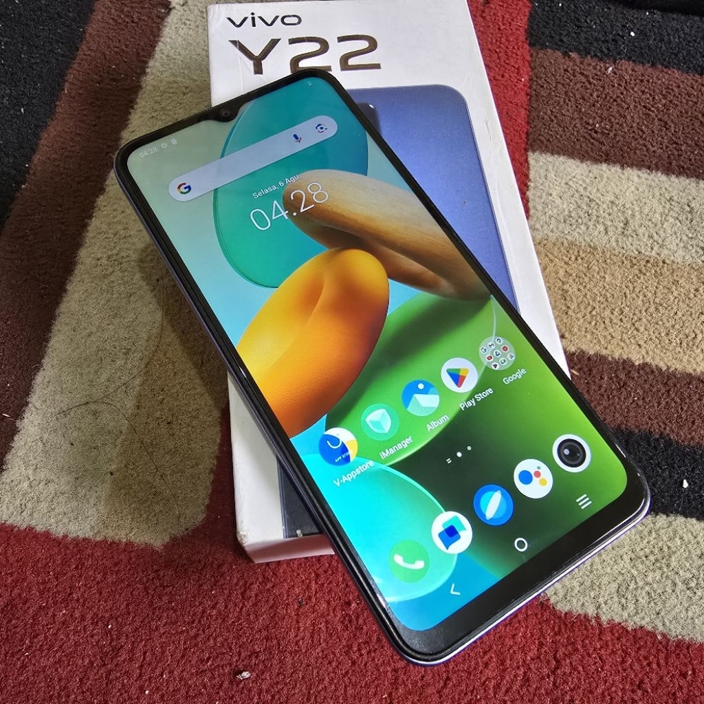 vivo y22 ram 4/128gb lengkap