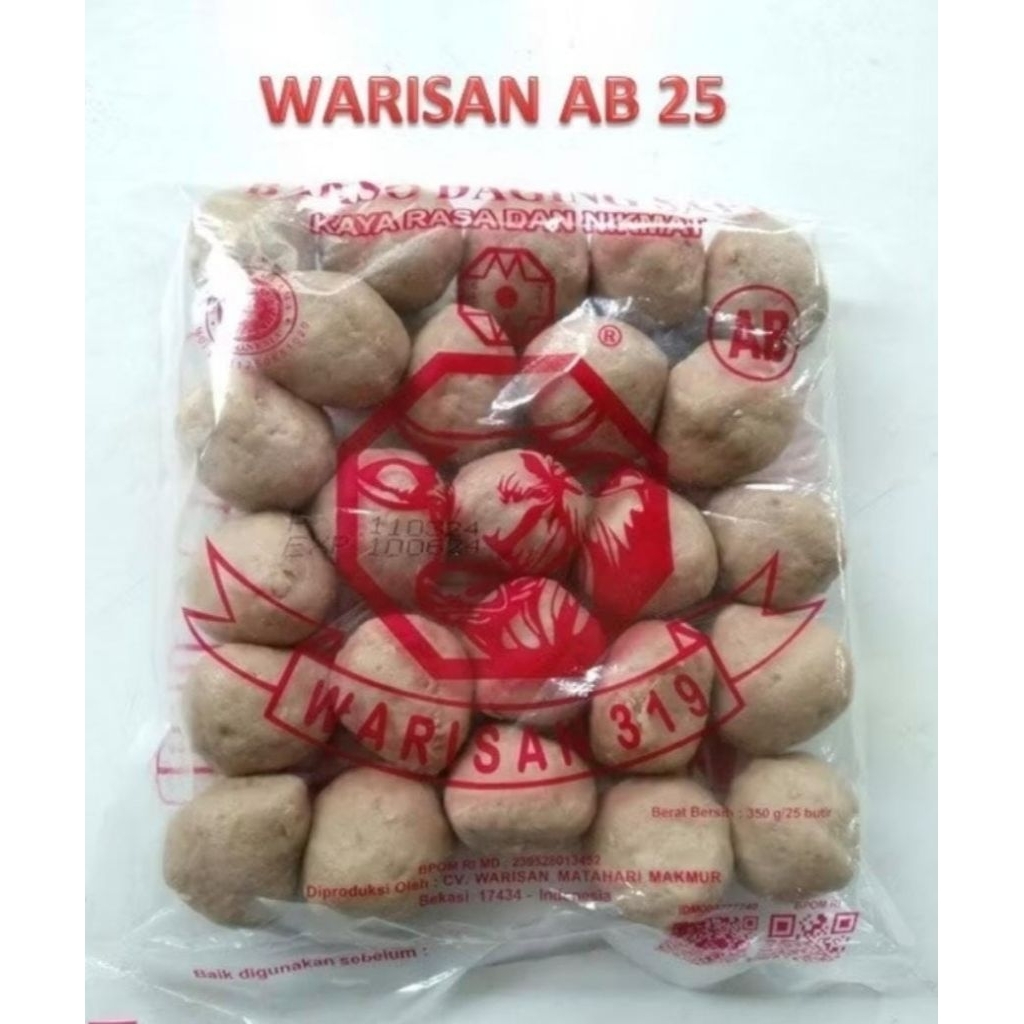

Bakso sapi ab warisan polos spesial isi 25