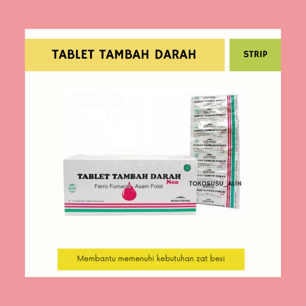 TABLET TAMBAH DARAH GENERIK STRIP 10 TABLET / SUPLEMEN ZAT BESI IBU HAMIL