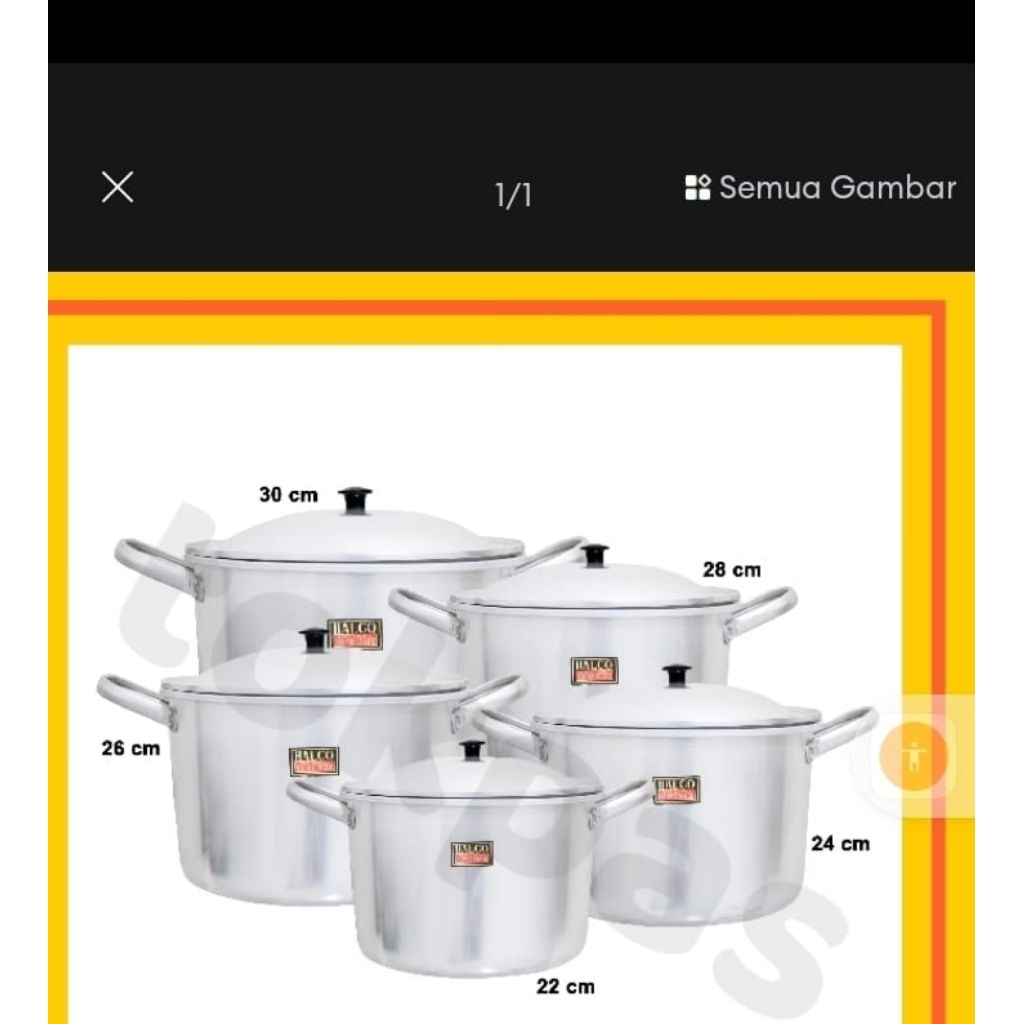 Panci Tinggi Halco -No.32.34.36.38.40CM(Tanpa-Sarang-extra-Packing)