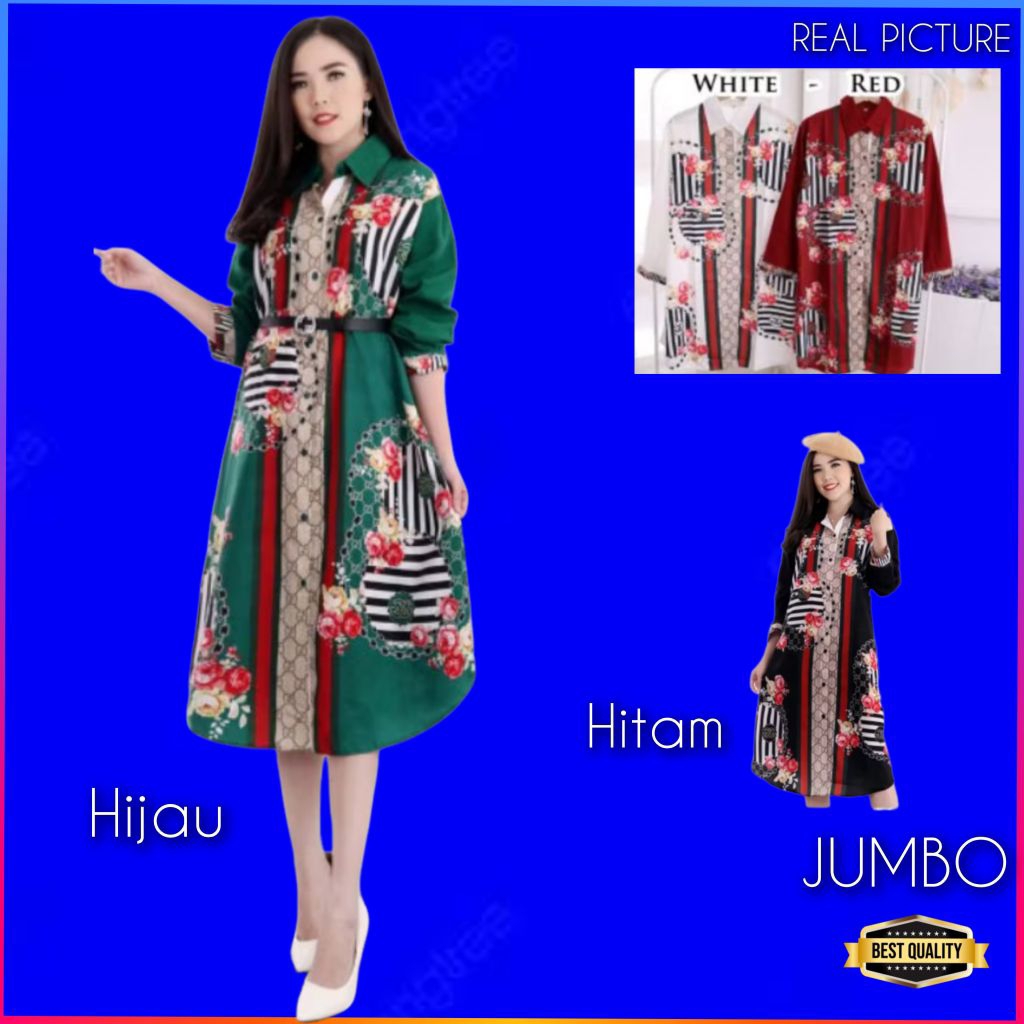 Baju Gaun Jumbo Wanita Dontea Dress Jumbo LD 120 Natal Korea Pesta Hijau