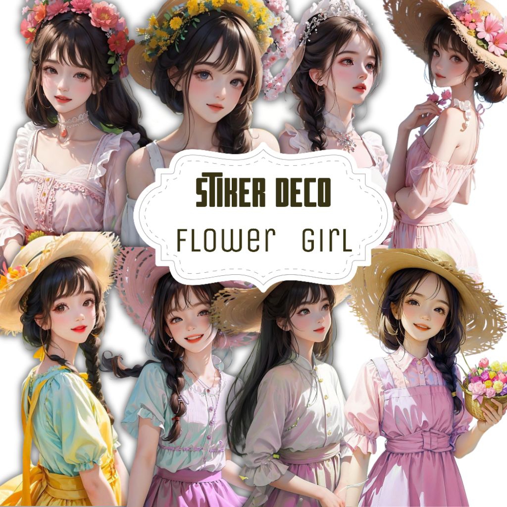 

(Pre Order) Stiker Deco Journal Flower Girl Chromo Aesthetic