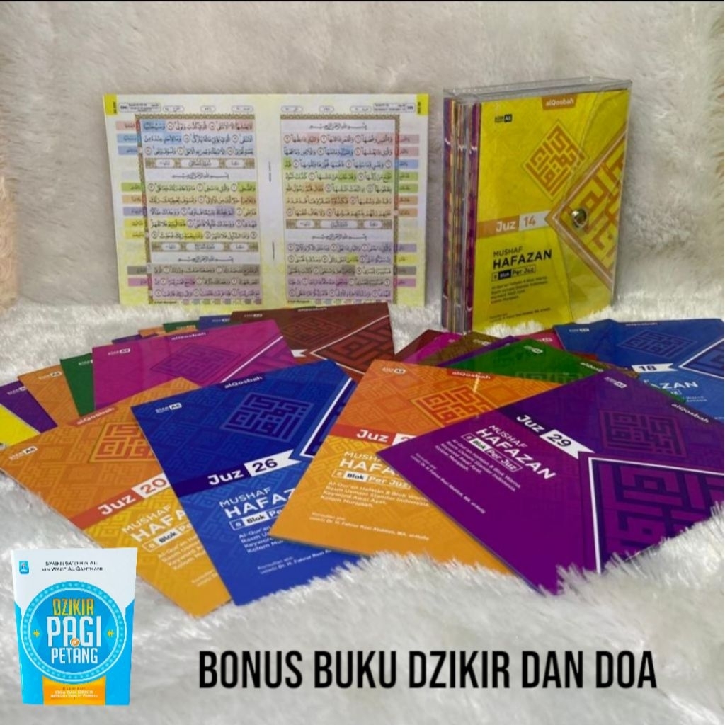 AL QURAN HAFAZAN A6 PER JUZ 8 BLOK,MUJAZZA A6 8 BLOK WARNA HAFAZAN