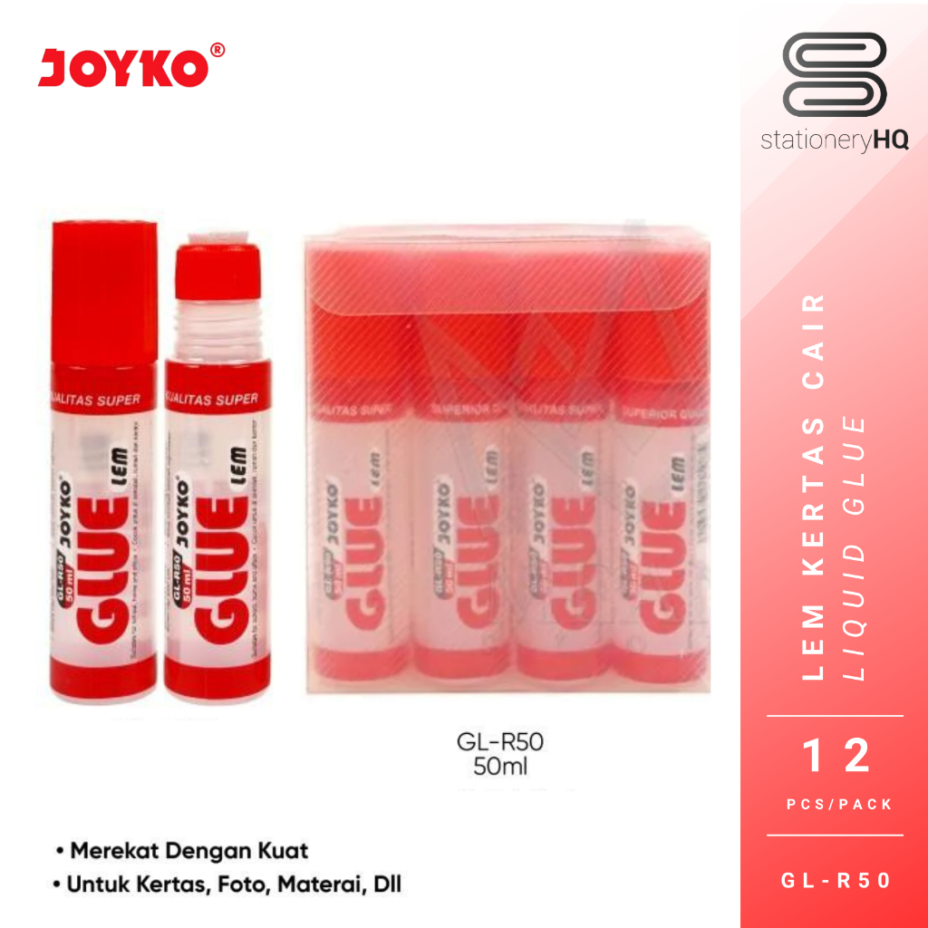 

(12 Pcs) Lem Glue Cair Joyko GL-R50 50ml