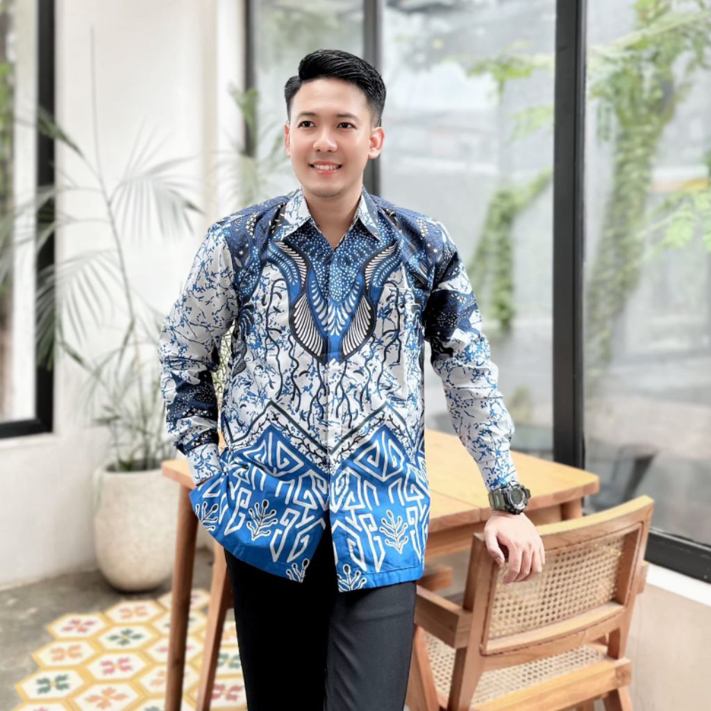 Batik Medan kemeja batik pria lengan panjang full furing