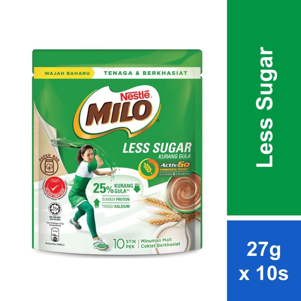 

NESTLE MILO Activ-Go Less Sugar Import (27g x 10 sachet)