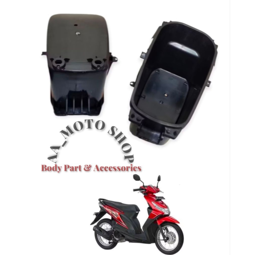 Box Bagasi Penyimpanan Bawah Jok Motor Honda Beat Fi Tahun 2012-2013 Starter Kasar