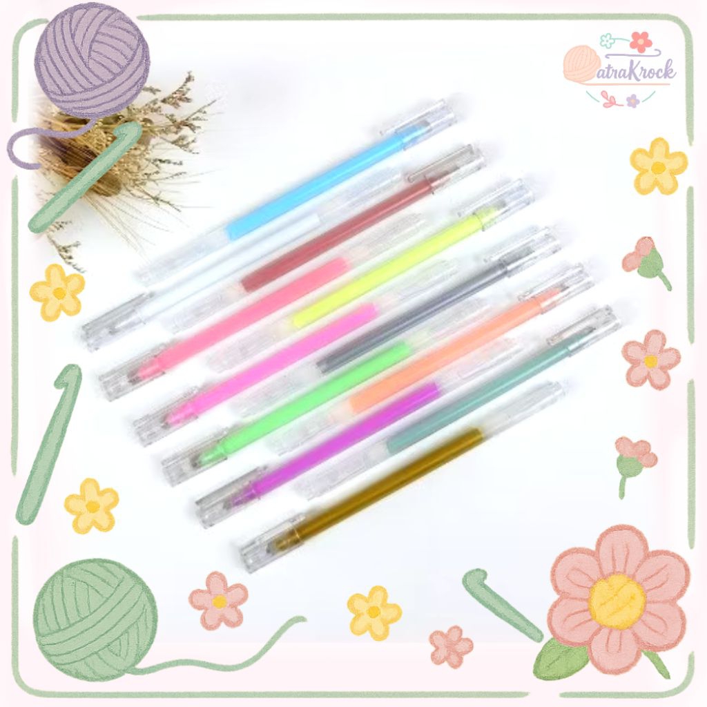 

AKRO - Pulpen Gel Glitter Metalic Warna Warni 0,9mm Pena Warna Warni Gold Metalik Craft color || Pulpen Kerajinan