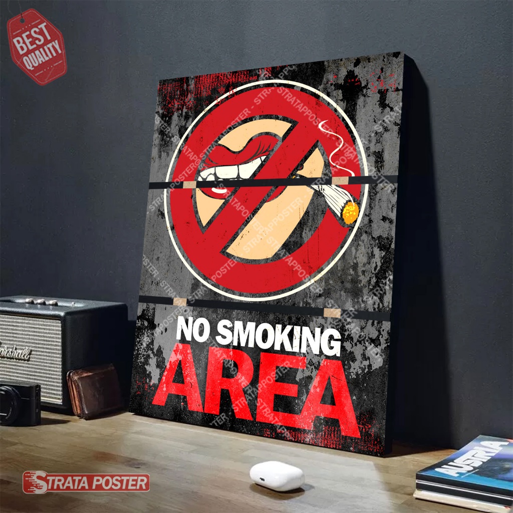 Hiasan dinding cafe Poster no smoking