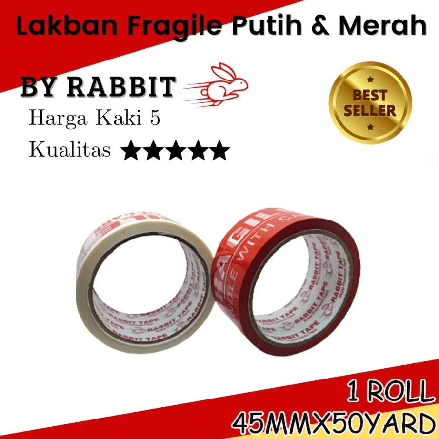 

Lakban Fragile Rabbit Tape 45mm x 50 yard