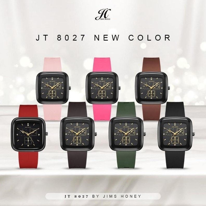 KODE R62K JAM TANGAN PRIA WANITA EXCLUSIVE JIMS HONEY JH 827 JAM TANGAN UNISEX STRAP KARET RUBBER KO