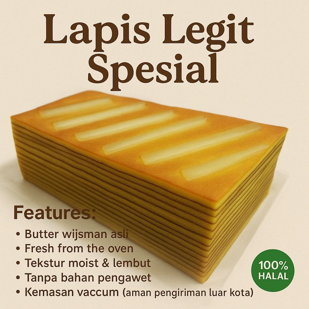 

Lapis legit keju super wijsman, 20x10 cm ( Halal )