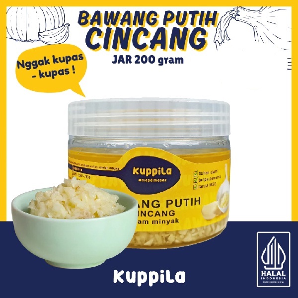

KUPPILA BAWANG PUTIH CINCANG DALAM MINYAK JAR 200GR GARLIC ASLI BUKAN BUBUK