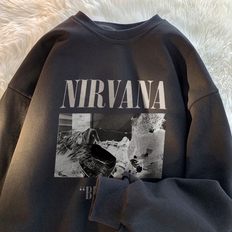 KODE X37K Po Floret Sweater Oversize Baju Lengan Panjang Sweatshirts Heart Break Katun Murni Wanita 