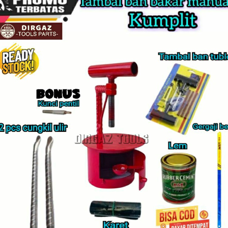 KODE M94B SEPAKET Alat tambal ban bakar dan tambal ban tubeles Alat tambal ban bakar motor lengkap m