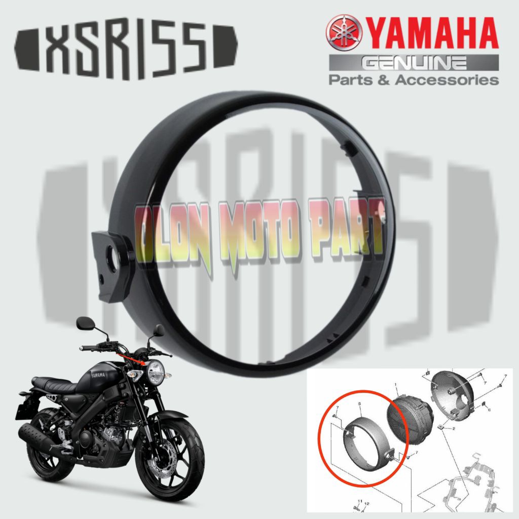 COVER HEADLIGHT (BBS-H4144-00), LIST LAMPU DEPAN XSR X-SR 155 ORIGINAL YAMAHA GENUINE PART