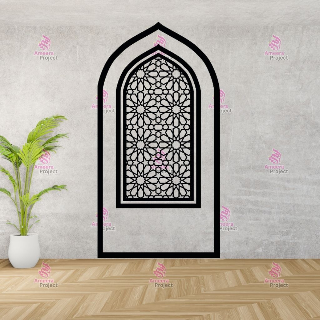 Hiasan Dinding Mihrab Kubah Mushola Ornamen Modern