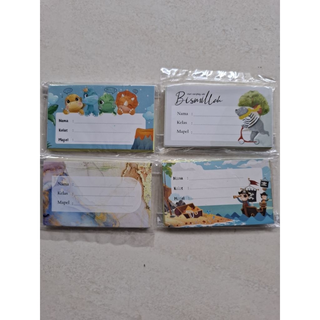 

Label buku tulis stiker mata pelajaran isi 20pcs
