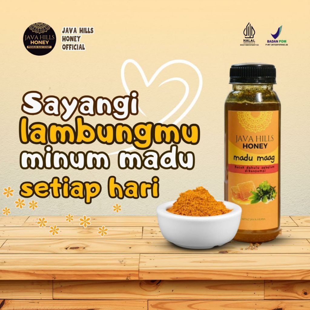 

(320gr) Madu Maag Herbal Mengatasi Asam Lambung Java Hills Honey