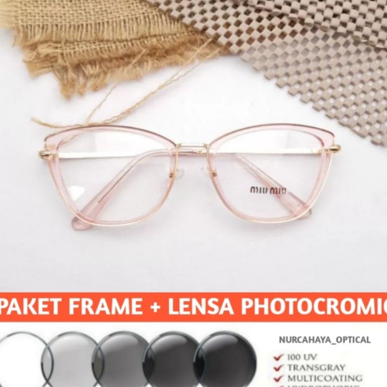 KACAMATA MINUS FRAME WANITA 9529 FREE LENSA ANTI RADIASI UV KODE G1B5