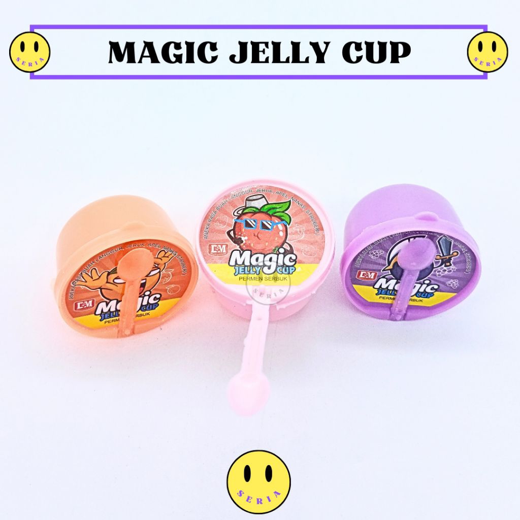

Magic jelly cup rasa jeruk, anggur ,apel, nanas, stroberi isi 30 pcs