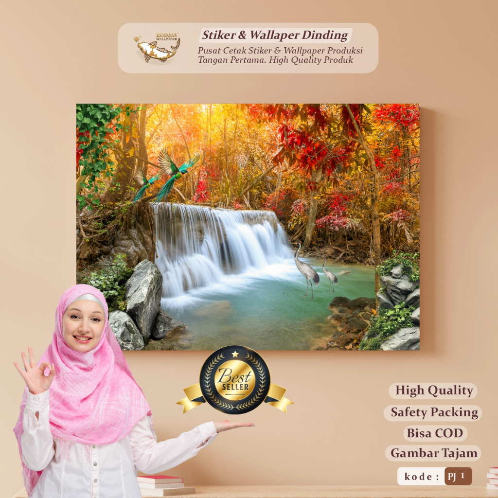 Terbaru  Wallpaper Custom 3d Walpaper Dinding Sticker Pemandangan Alam Stiker Printing Air Terjun Hu