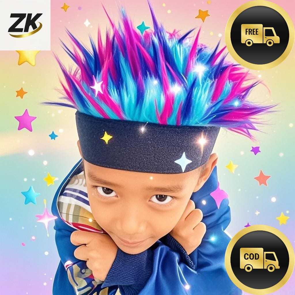 Topi Rambut Palsu Original Wig Panjang Anak 5 - 12 Tahun