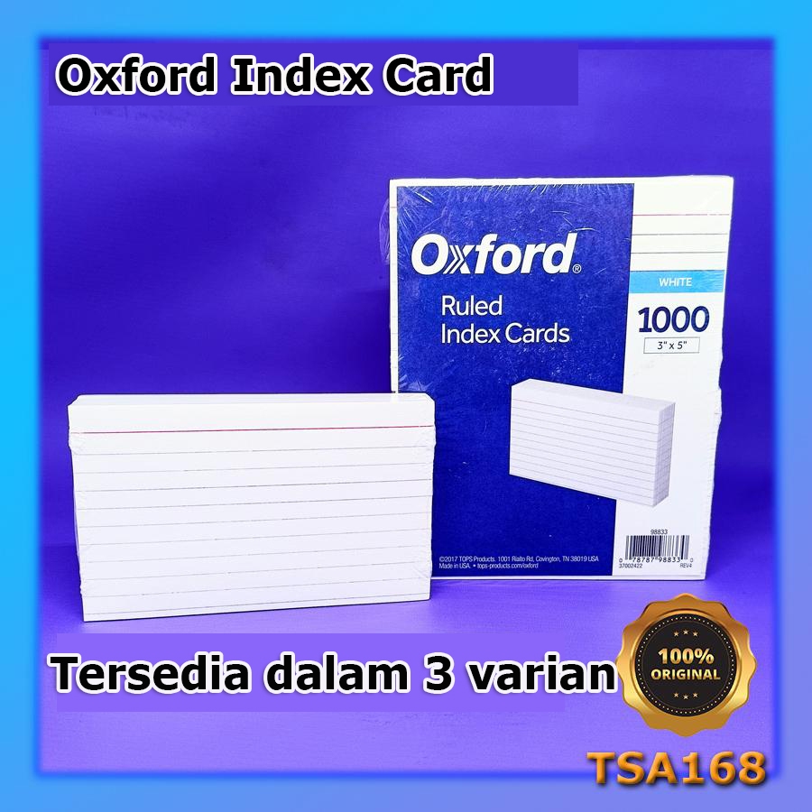 

Oxford Ruled Index Cards 3x5 inch 100 Sheets White 3" x 5" 3"x5