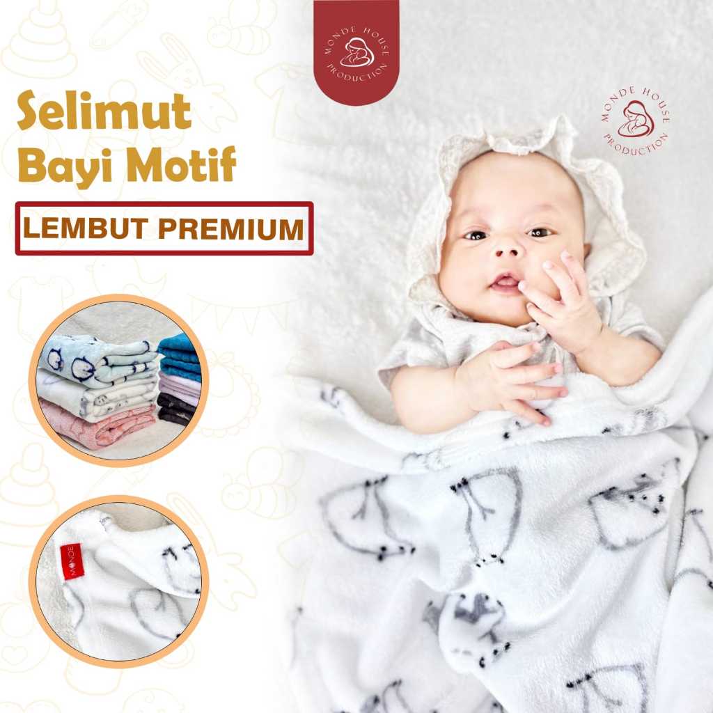 M&Dee - Selimut Bayi MOTIF tanpa topi/baby blanket