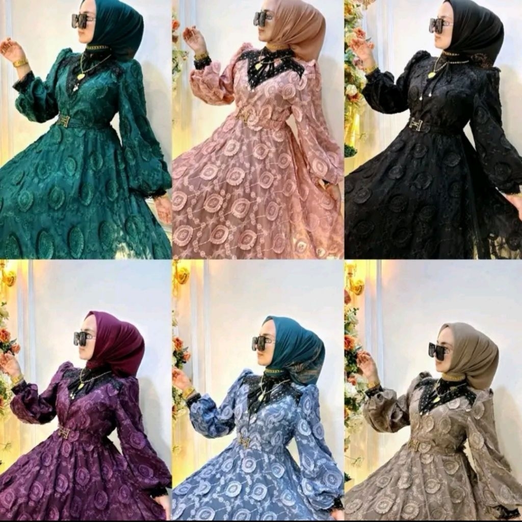 GAMIS SHR ORIGINAL JUMBO CERUTY BORDIR MEWAH KODE : NN