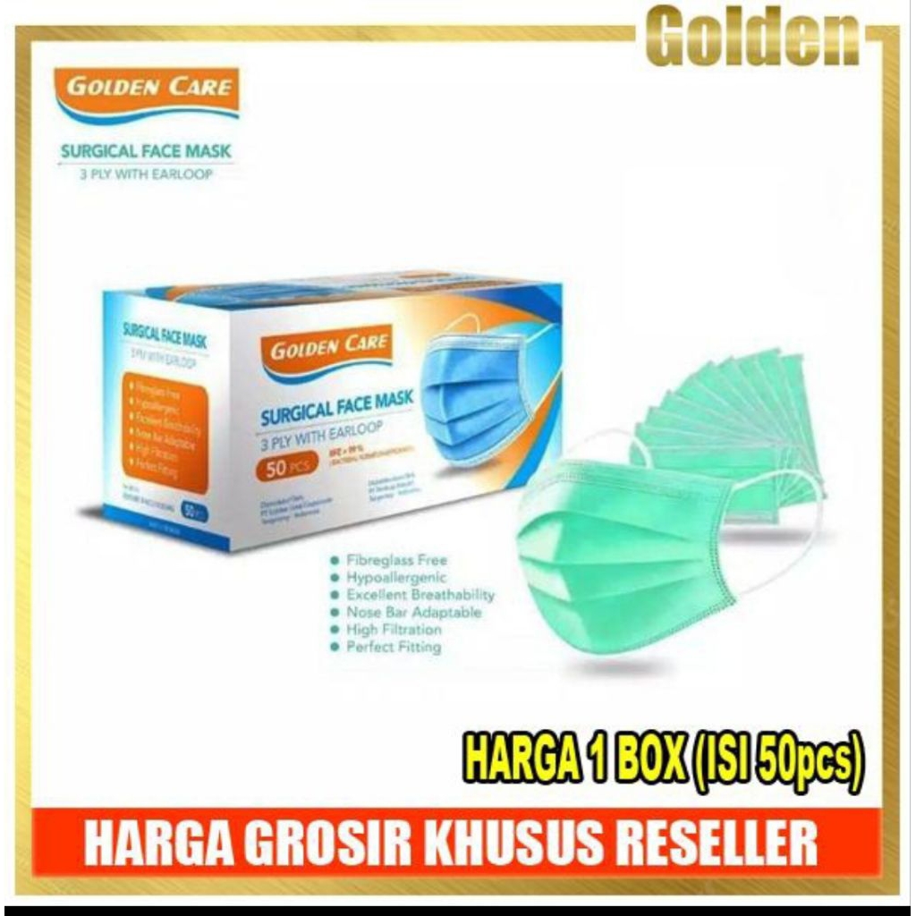 Masker Medis 3 ply earloop 50 pcs
