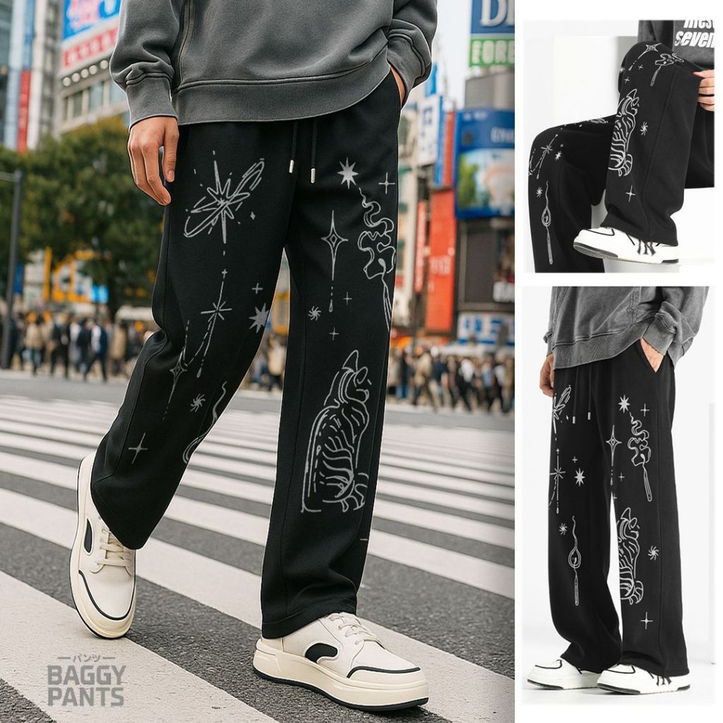 BAGGY PANTS - Celana Panjang Pria Jumbo Baggy Celana Basic Kekinian
