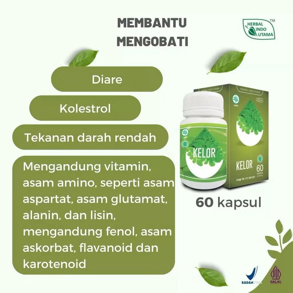 KAPSUL KELOR KAPSUL DAUN KELOR EXTRA KLOR ASLI ORIGINAL