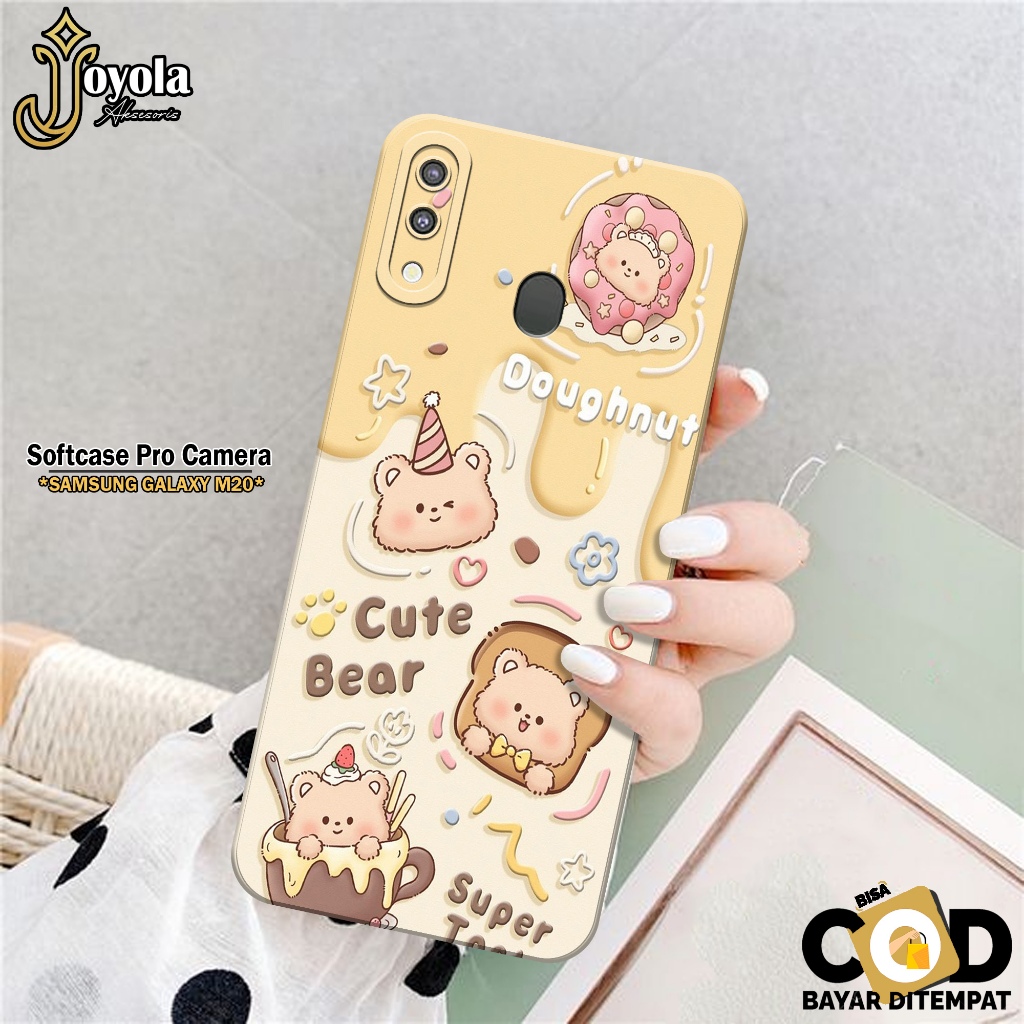 JOYOLA Case Samsung Galaxy M20 - Fahion Case Kartun - Softcase Samsung Galaxy M20 - Pro Camera - Cas