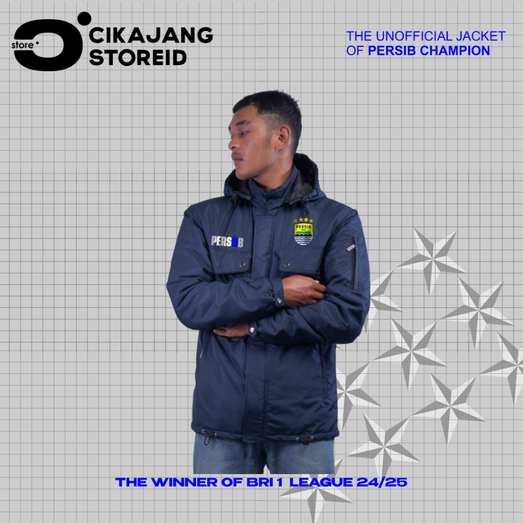 JAKET VESTER PERSIB CHAMPION | JAKET PERSIB BINTANG 4 TERBARU | JAKET PARASUT CUSTOM