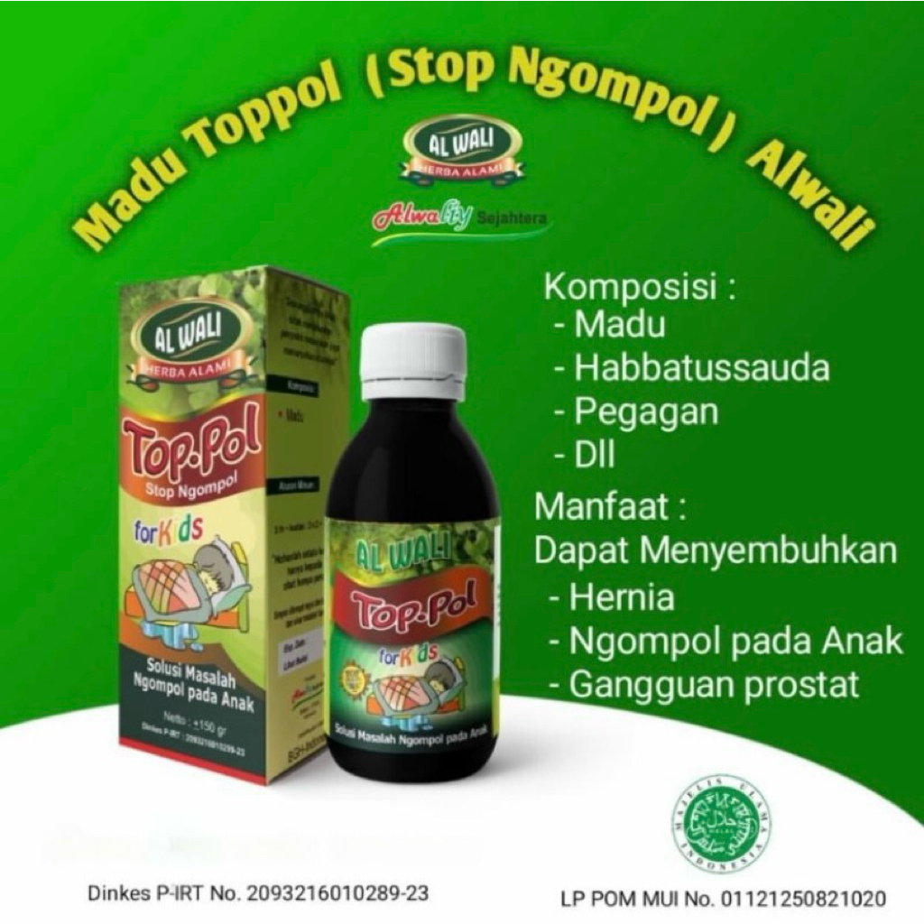 

Madu To-pol Al Wali Herbal Untuk Anak Stop Gompol