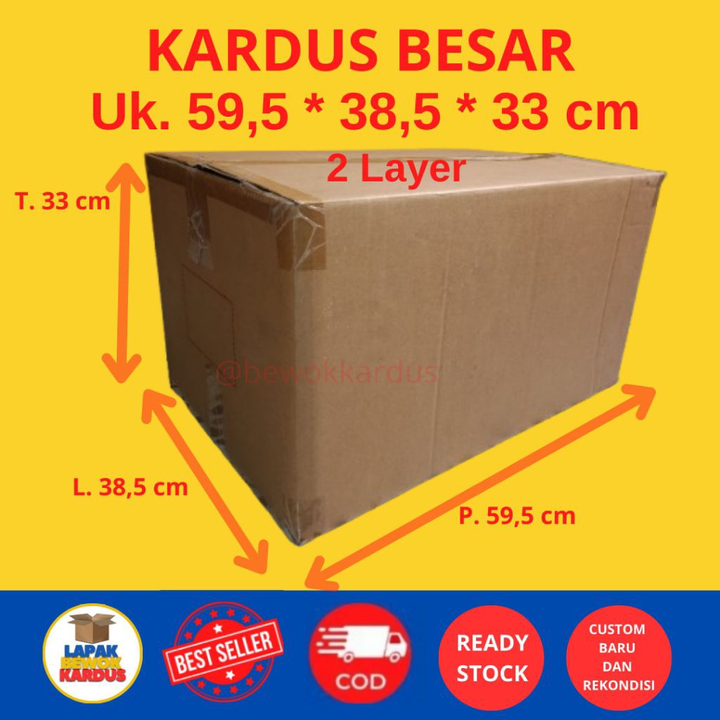 

kardus besar tebal 59,5 × 38,5 × 33 cm 2 layer