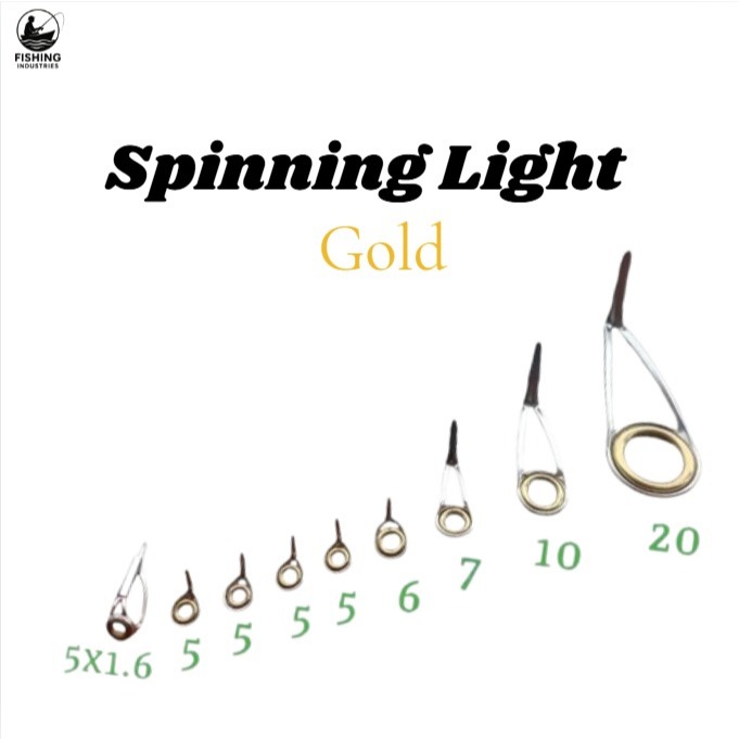 Ring Guide Joran Pancing Spinning Light Gold 1 Set Isi 9 Pcs Keramik Anti Karat