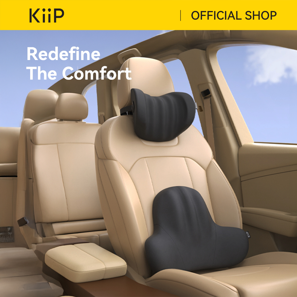 KiiP Car Headrest Bantal Mobil Bantal Sandaran Kepala Car Lumbar Pillow Bantal Sandaran Punggung