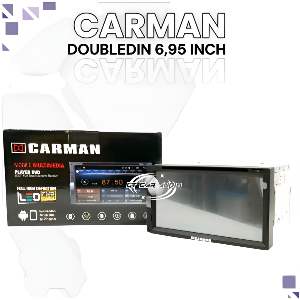 Double Din TV Mobil Head Unit Carman Support Mirrorlink Carman 6.95 in