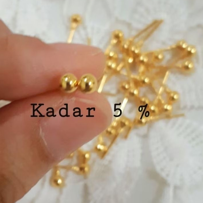 Anting Emas Muda Tindik Bulat 1/4 Gram