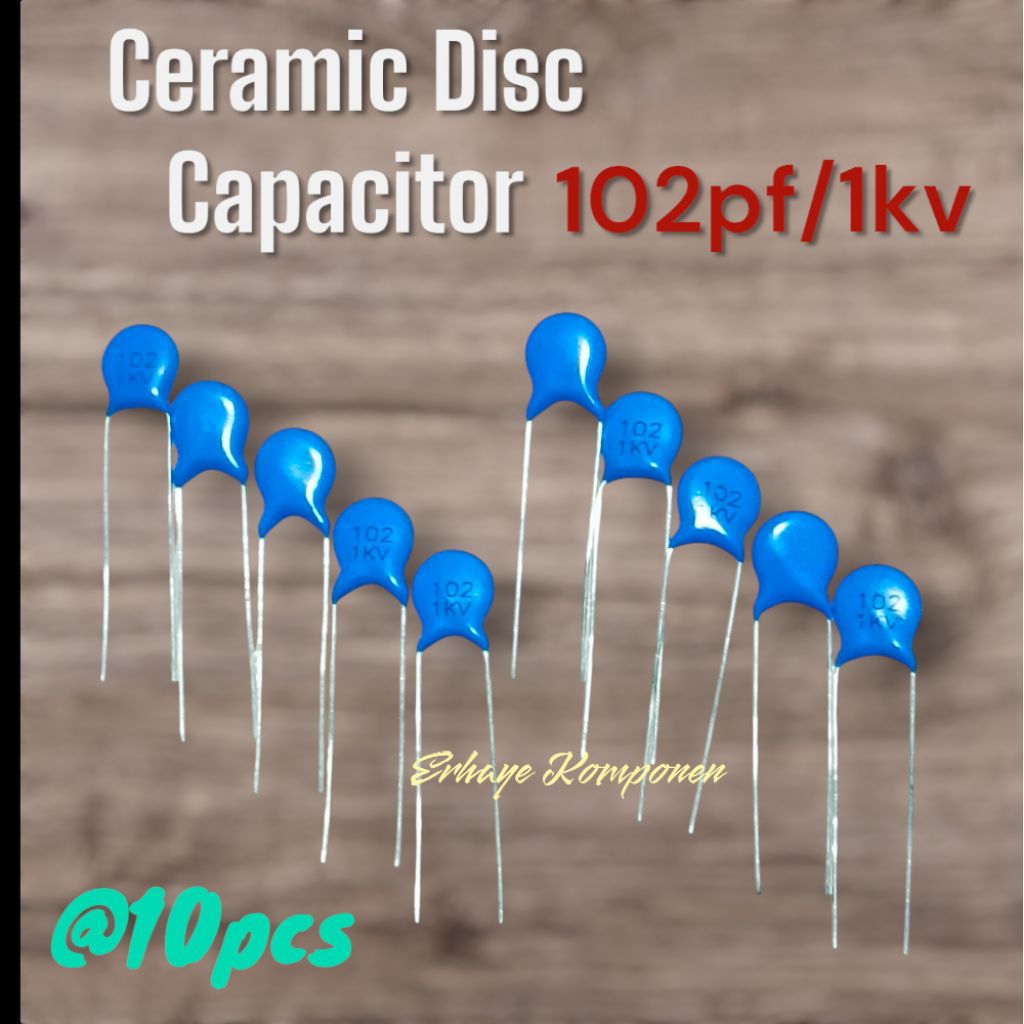 (@10pcs) Ceramic Millar 102pf/1kv / Kapasitor Millar 102pf/1kv/ keramik biru 102pf/1kv.