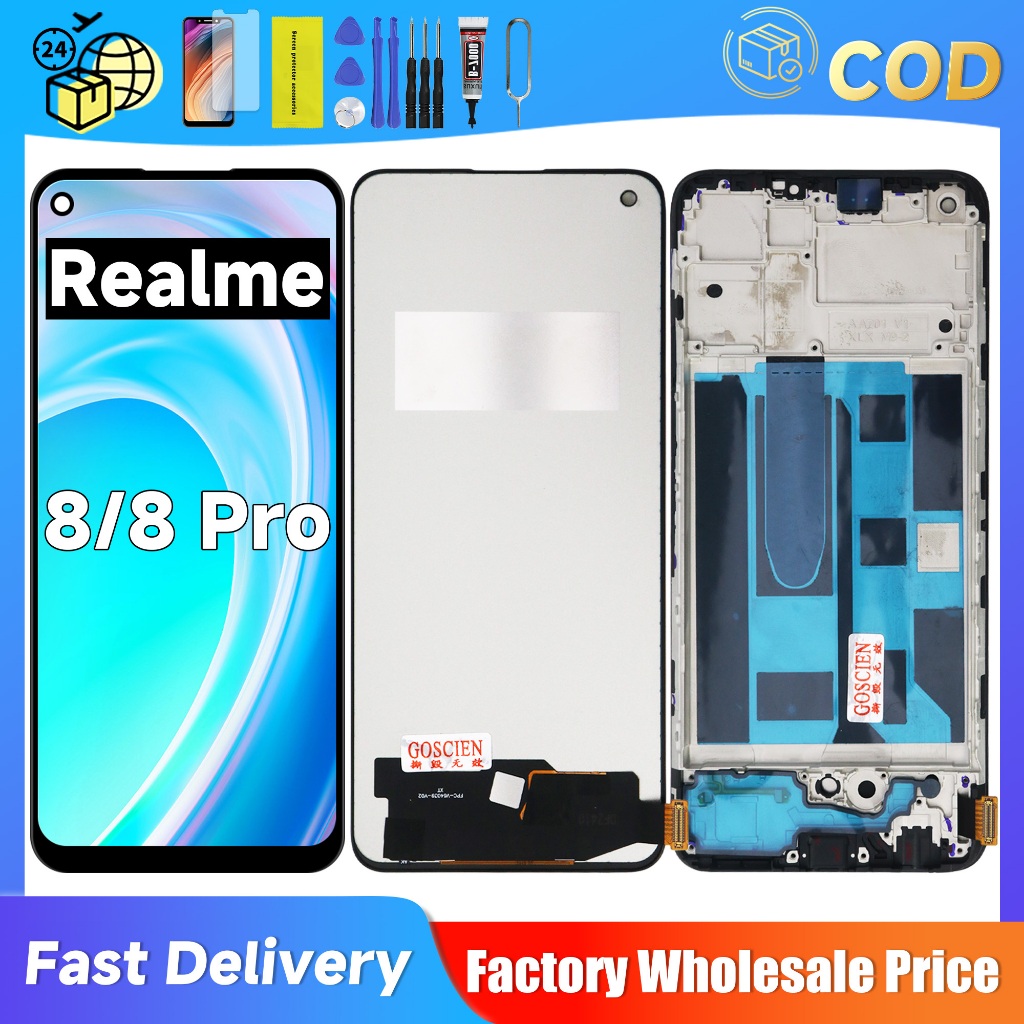 LCD Touchscreen for OPPO Realme 8 / 8 Pro RMX3085 RMX3081 Original Complete Fullest