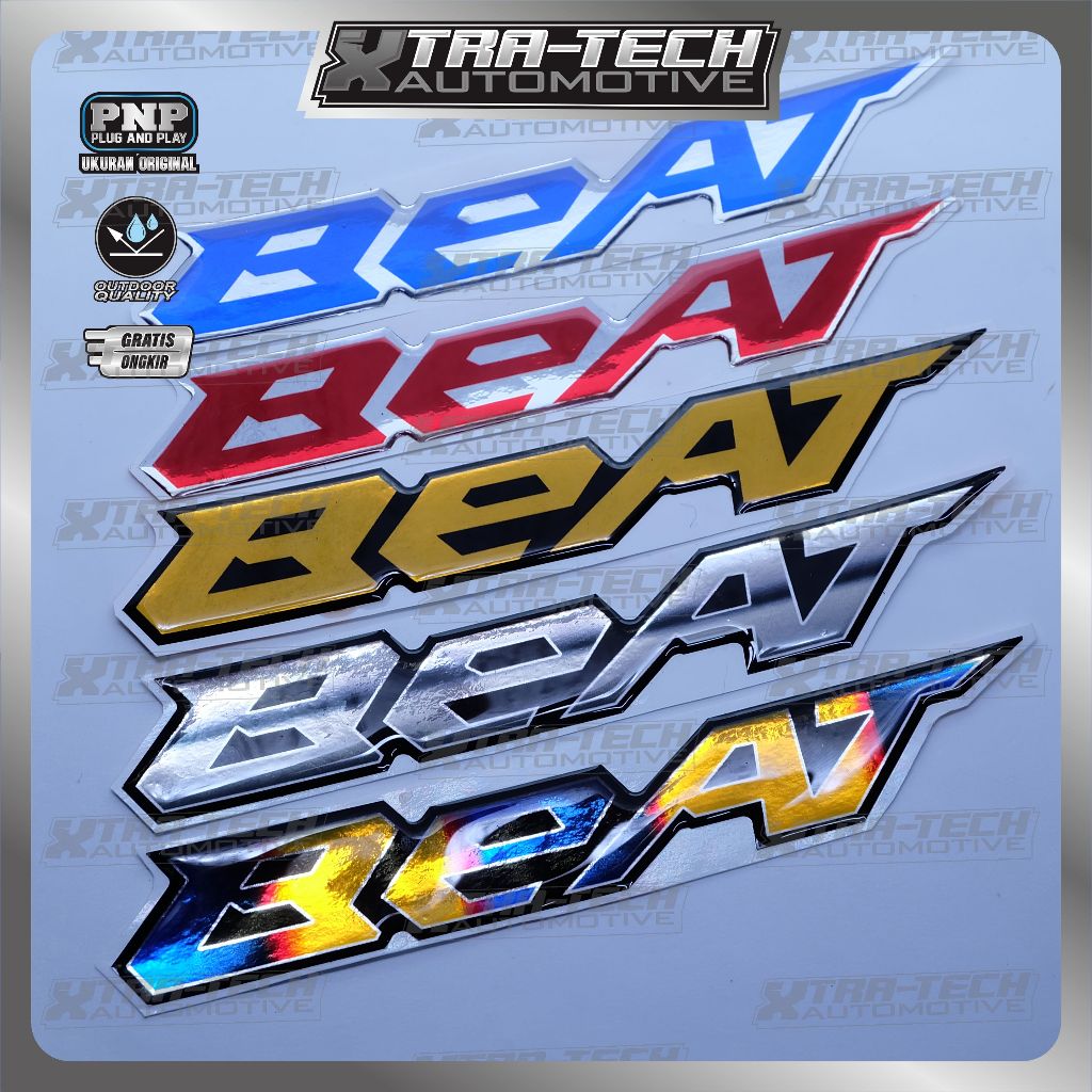 emblem timbul honda beat / emblem titanium honda beat / emblem beat jepang