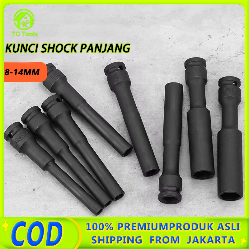 TC Tools/8-14mm/Kunci Shock Panjang/ Mata Kunci Shock/ 14mm mpact High Torque 1/2" Hex Lug Nut Socke