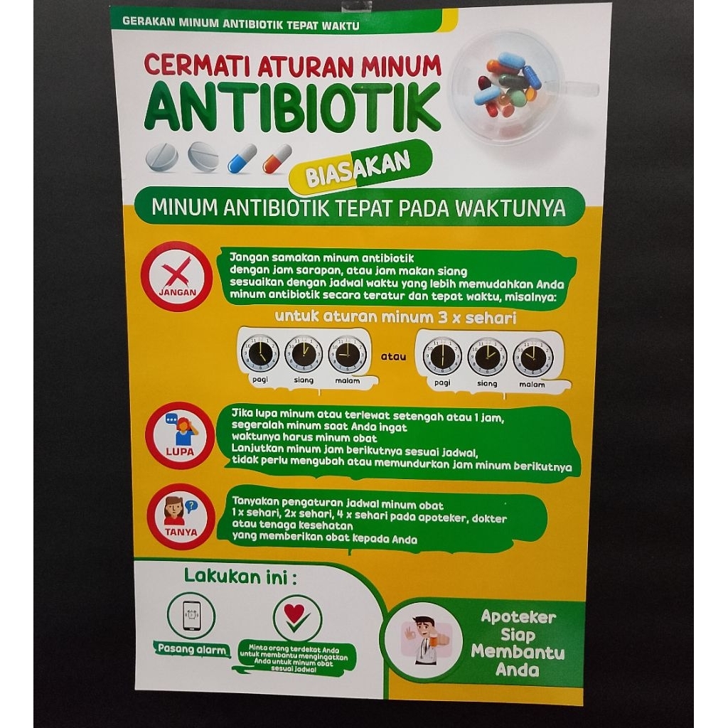 Poster Cermati Aturan Minum Antibiotik-Poster Antibiotik