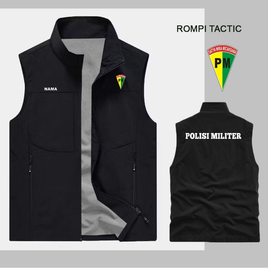 JAKET ROMPI TACTIC TERBARU CUSTOM SABLON POLISI MILITER/ BISA REQUEST SABLON NAMA / JAKET ROMPI PRIA