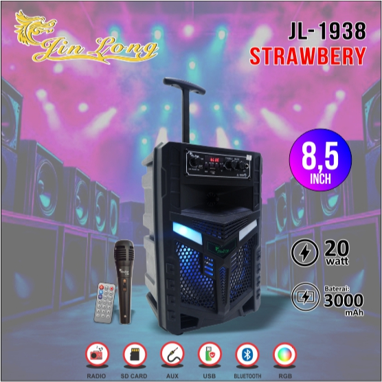 SPEAKER WIRELESS JINLONG JL 1938 STRAWBERRY
