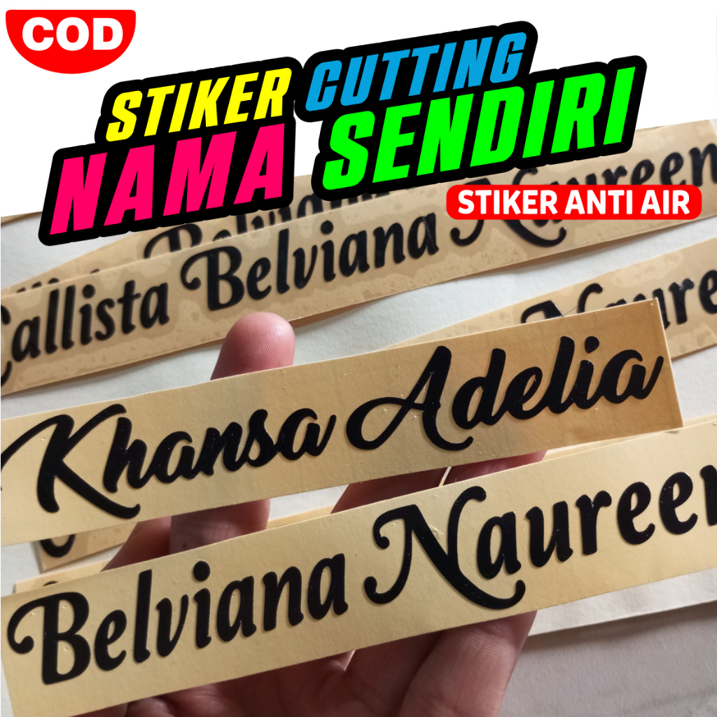 

Cetak Stiker Nama Sendiri Bisa Custom, Stiker Waterproof